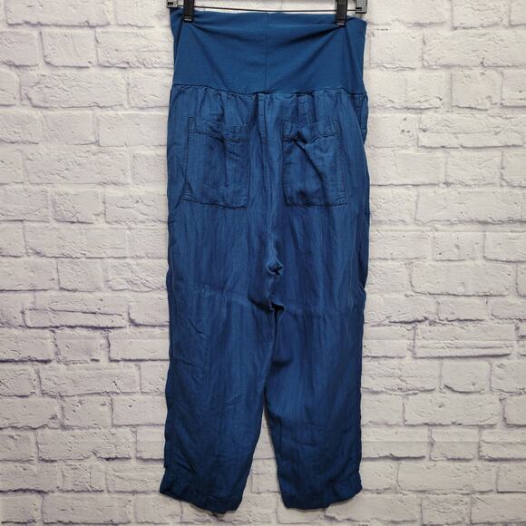 Hei Hei Eventide Linen Blend Cropped Pants Sz S Wide Band Resortwear Preppy - Picture 7 of 9